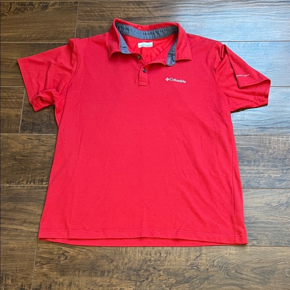 Columbia Vibrant Red Men's Polo Shirt - Picture 1 of 8
